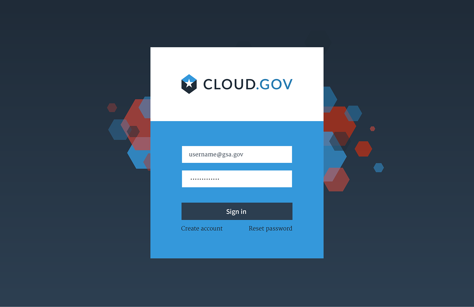 cloud.gov sign in page comp