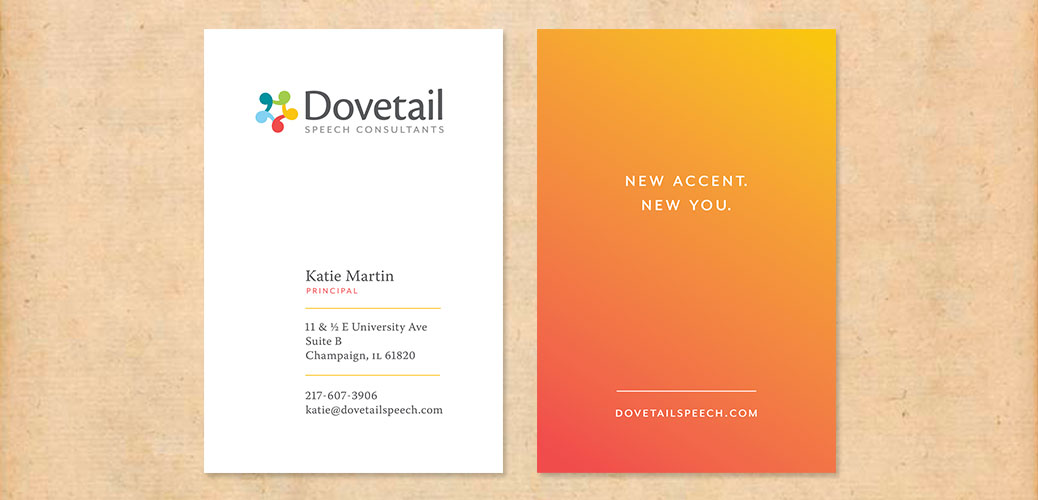 Dovetail Speech Consultants business cards